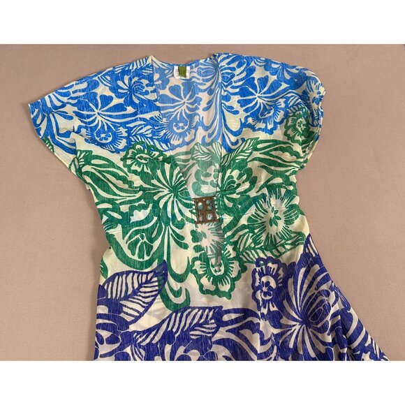Becca by Rebecca Virtue Tropical Swim Cover-Up – Sheer Belted Kaftan – Size M/L - Picture 4 of 6